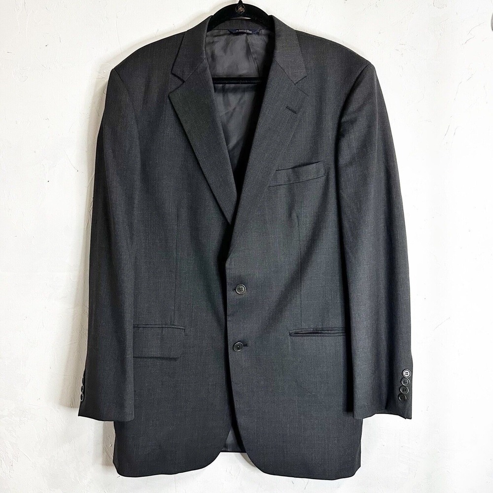 Brooks Brothers Men's 100% Wool 2-Button Blazer Black 42R Coat Career
